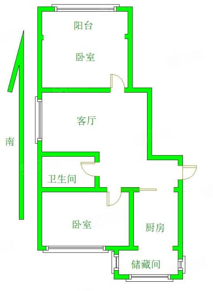 秋实第一城(北区)2室1厅1卫70㎡南北56万