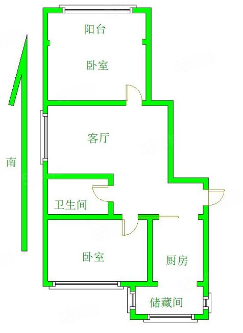 秋实第一城(北区)2室1厅1卫70㎡南北56万