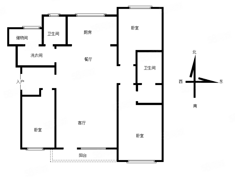 万科城(东区)3室2厅2卫171.23㎡南北330万