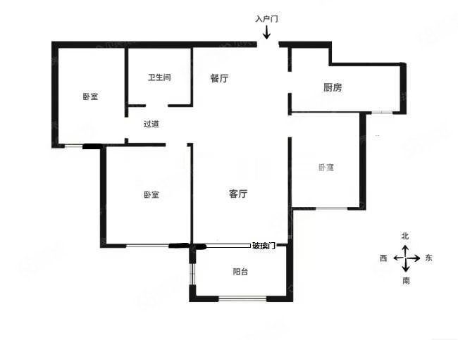 中冶帝景3室2厅1卫110㎡南125万