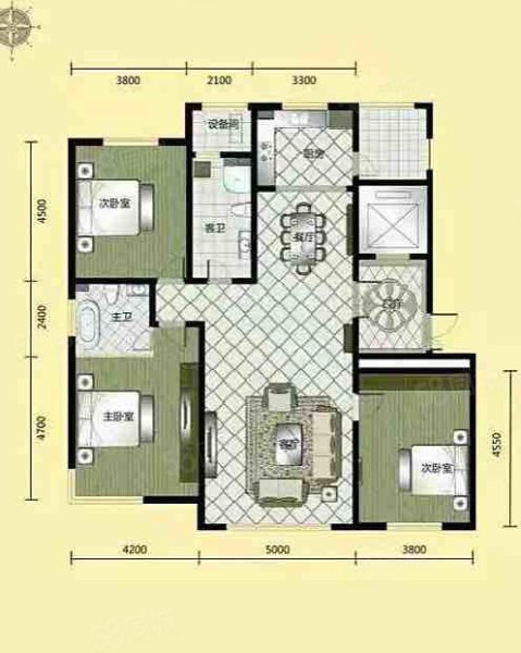 汇锦庄园3室2厅2卫169.63㎡南北350万