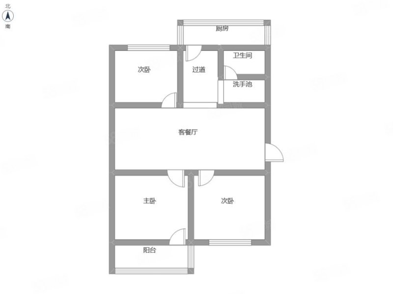 鹏远公寓3室1厅1卫111.06㎡南北142万