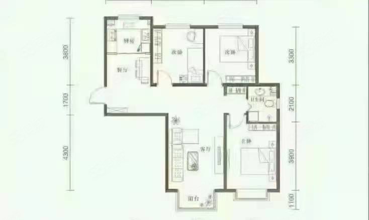 锦秀苑3室2厅1卫113㎡南北48万