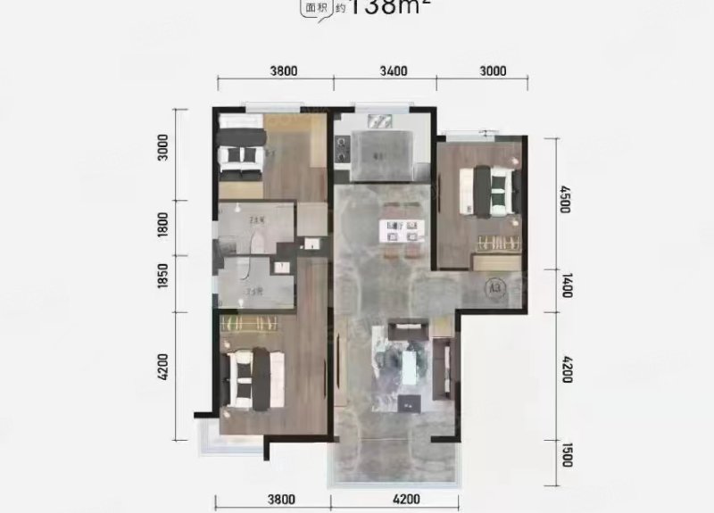 永惠小区3室2厅2卫137㎡南北70万