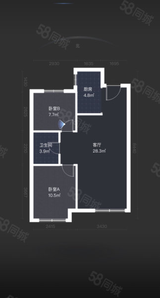 金科金弘基集美郡2室1厅1卫80.91㎡南北58.5万