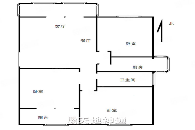 八龙桥雅苑3室2厅1卫105.23㎡南北200万