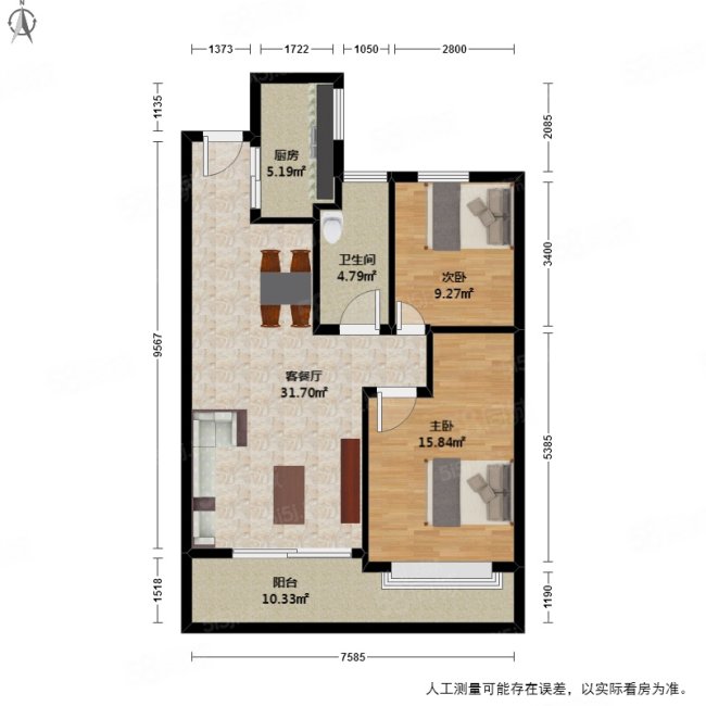 金都夏宫(公寓住宅)2室2厅1卫81.96㎡南147万