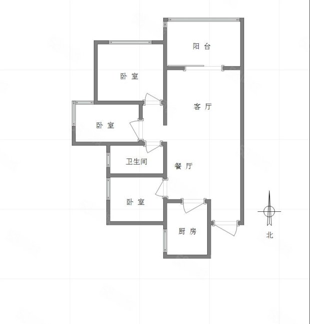 富州新城3室2厅1卫93㎡东106万