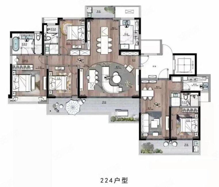 云谷小区祥乐苑4室2厅3卫168㎡南北189.9万