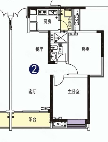 中天未来方舟E1组团斯美郡2室1厅1卫84.5㎡西南65万