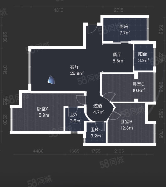 幸福世家3室2厅2卫105.95㎡东南105万