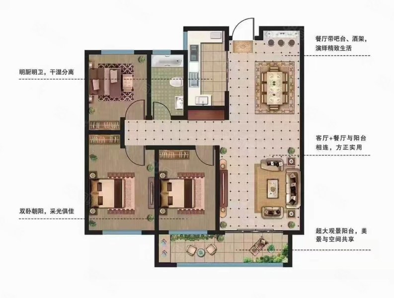 聚贤苑小区(沂源)3室2厅1卫105.73㎡南北76万