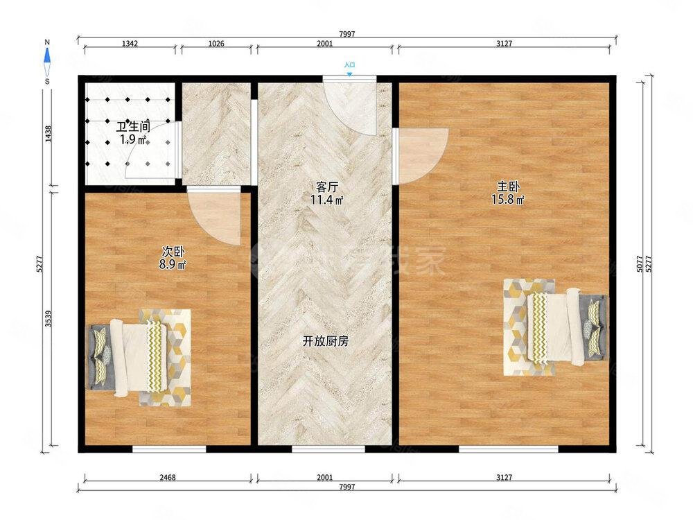 三水南里2室1厅1卫52.13㎡南163万