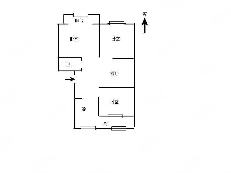 世贸大厦2室2厅1卫93.85㎡东南125万