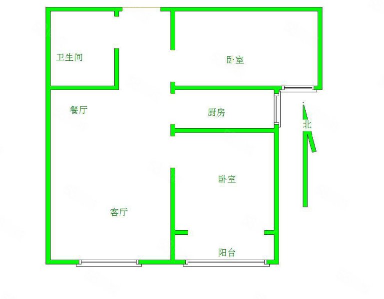 中级法院宿舍2室2厅1卫91㎡南北88万