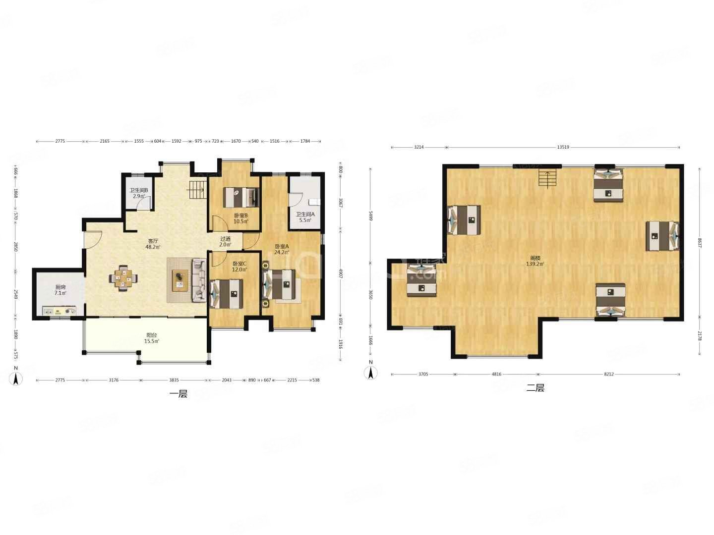 中航城四期次新小区人车分流复式带露台使用面积300平