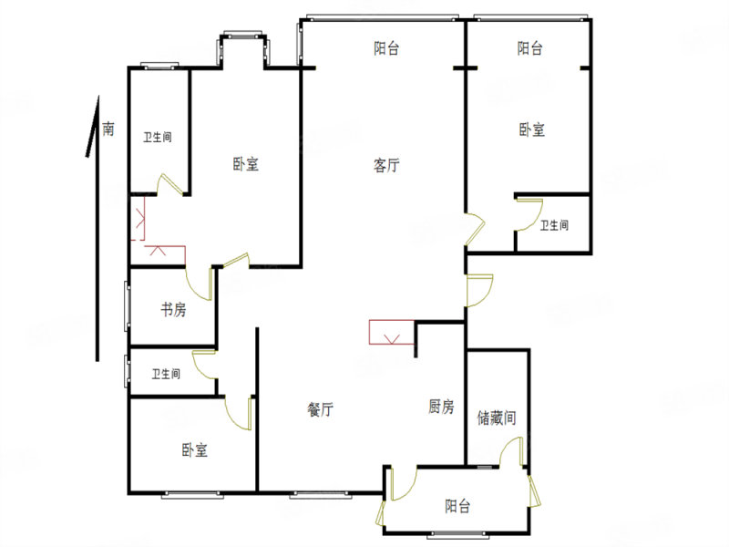 兴泰御都(公寓住宅)4室2厅3卫270.91㎡南北750万