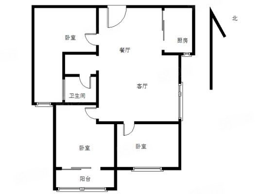 紫云府3室2厅1卫94.24㎡南北190万