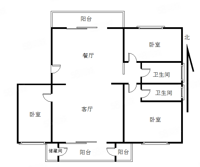 长乐村一期3室2厅2卫105.68㎡南325万