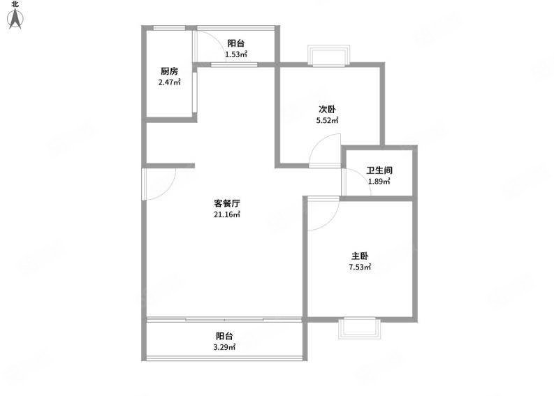 东亚威尼斯公馆(一期)2室2厅1卫86.17㎡南北215万