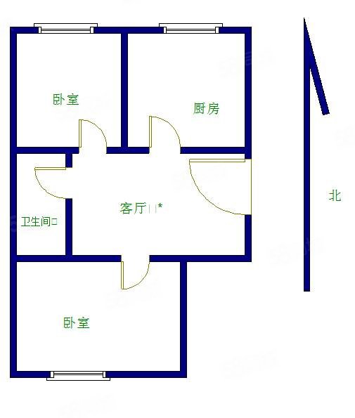 商贸城小区2室1厅1卫74㎡南北15.5万