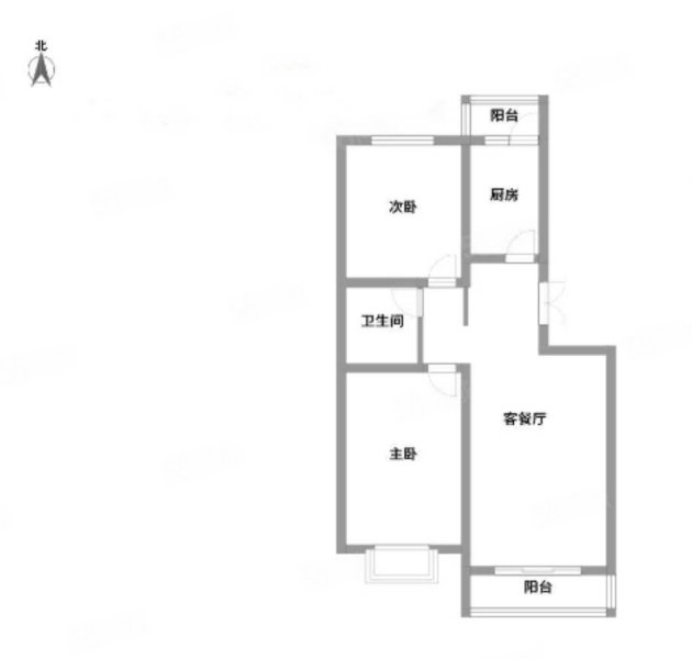 盛世桃城三区2室2厅1卫101㎡南北85.8万