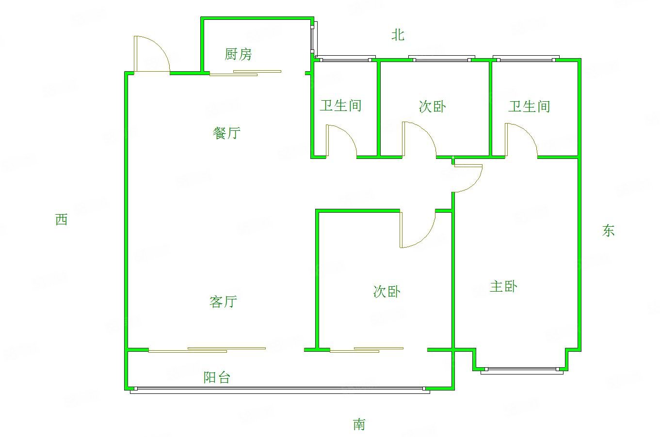 南湖水岸逸墅3室2厅2卫108㎡南北58.8万