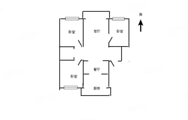 电业局二经宿舍3室2厅1卫128㎡南北119万