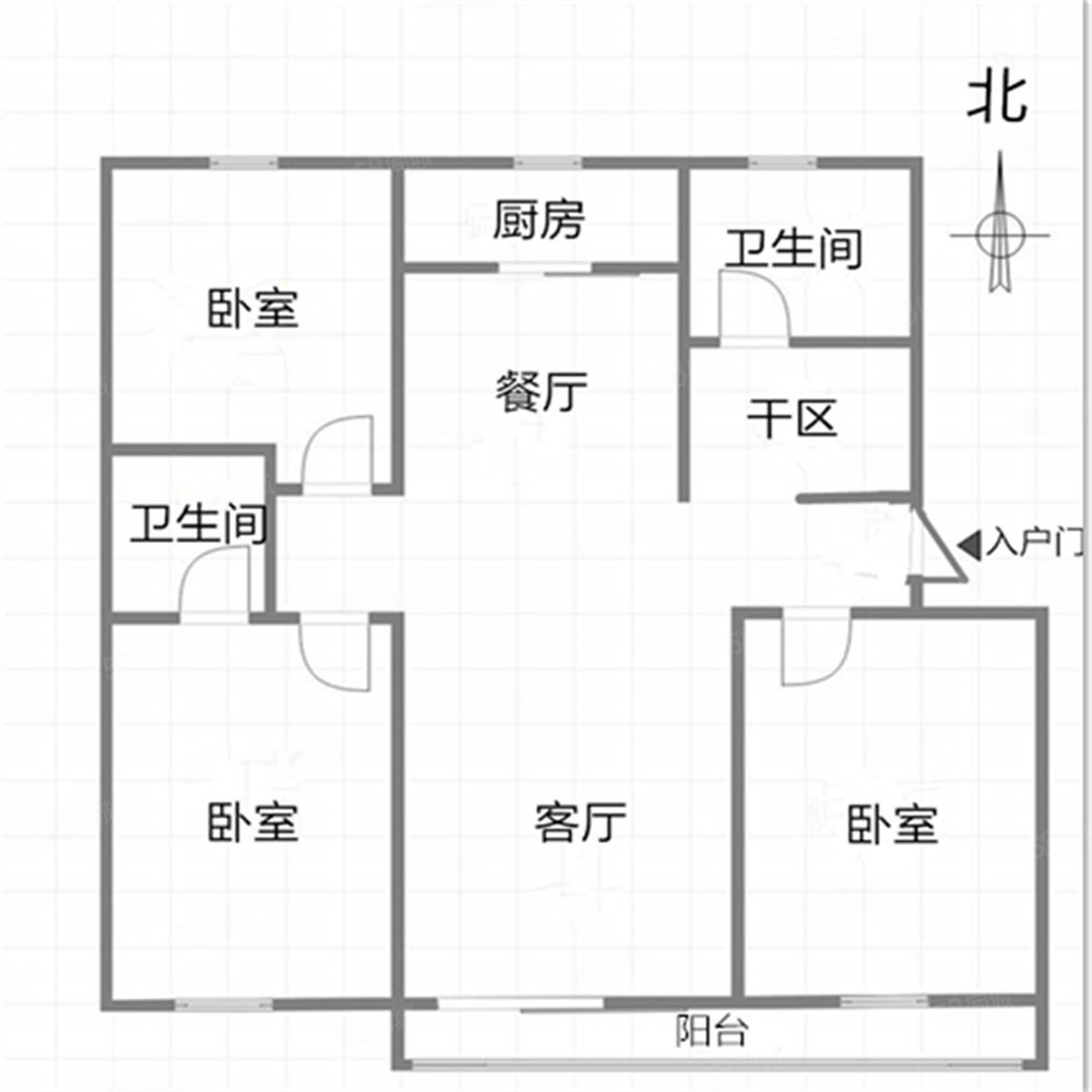 钢山花园3室2厅2卫126㎡南北56万