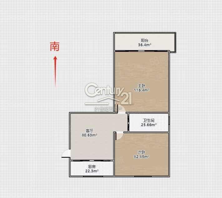 双莲大楼2室1厅1卫64㎡南北110万