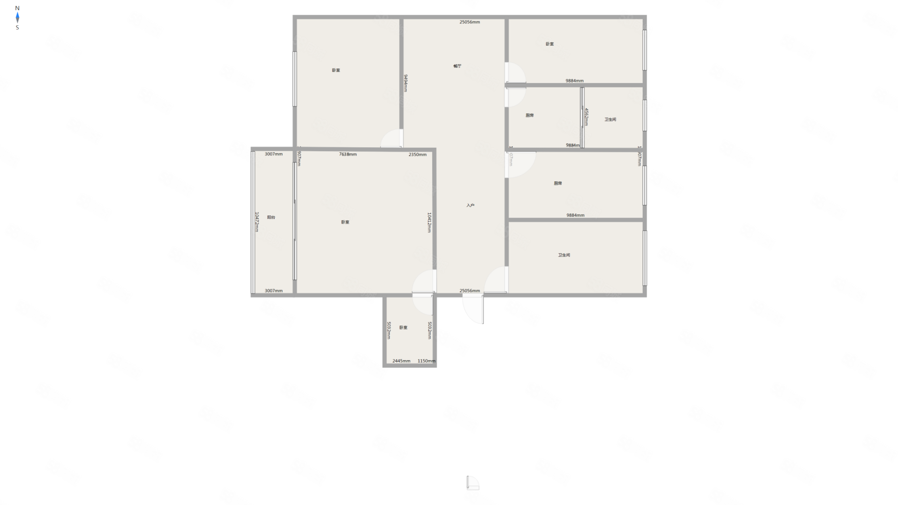 沿河小区4室1厅2卫68㎡南北28.8万