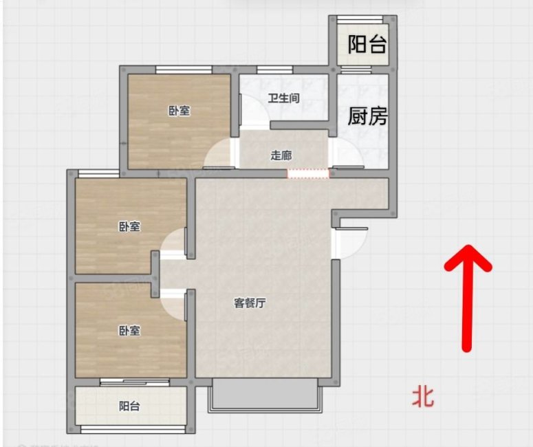 依云湾3室2厅1卫99㎡南北59.8万