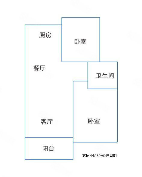 惠民花园小区2室2厅1卫89㎡南北53.9万