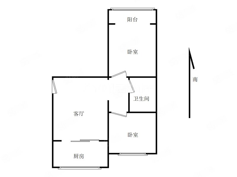 新城区幸福小区(南区)2室1厅1卫69.78㎡南北58万