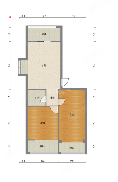 旧大路149-171号居民楼2室1厅1卫82㎡南北107万