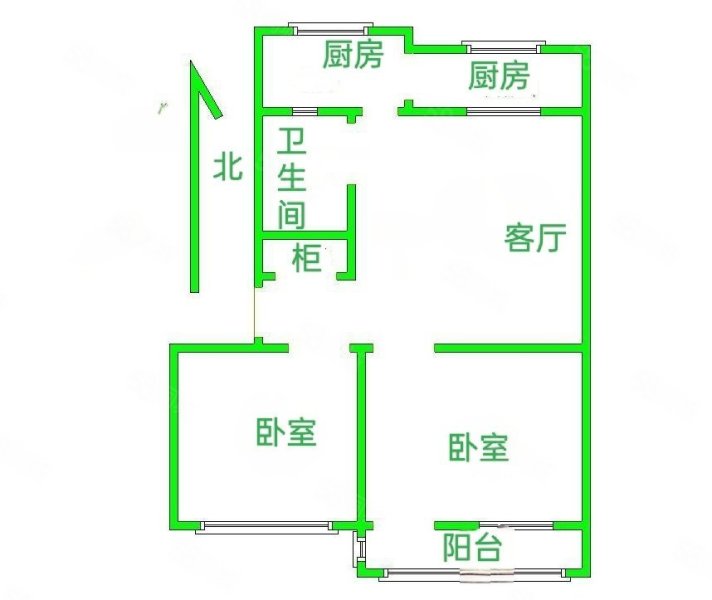 乐凯第三生活区2室2厅1卫70㎡南北39万