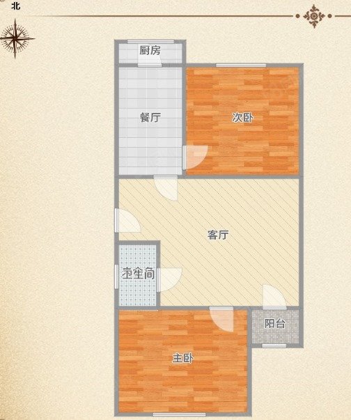 龙庆望都佳园2室1厅1卫83.04㎡南北83万