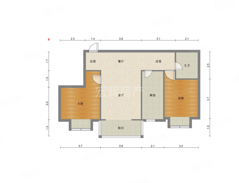 建工颐景2室2厅1卫102.08㎡南82万