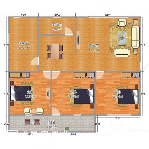 实验高中住宿区2室2厅1卫104.03㎡南北29.9万