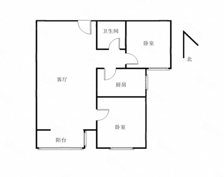 府街庭院2室2厅1卫85.39㎡南北72万