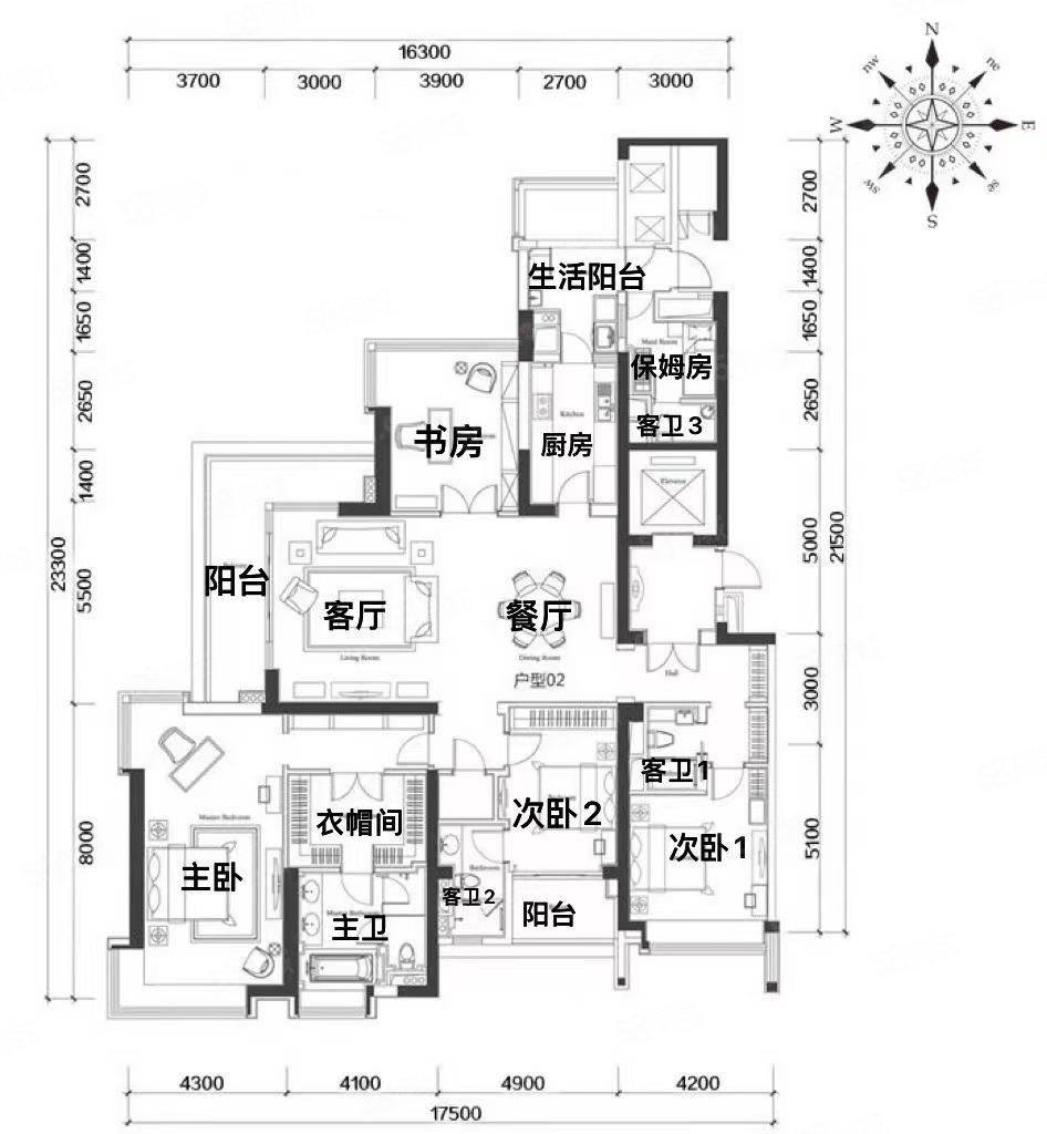 保利天悅高層直面望江豪宅5房看房提前預約