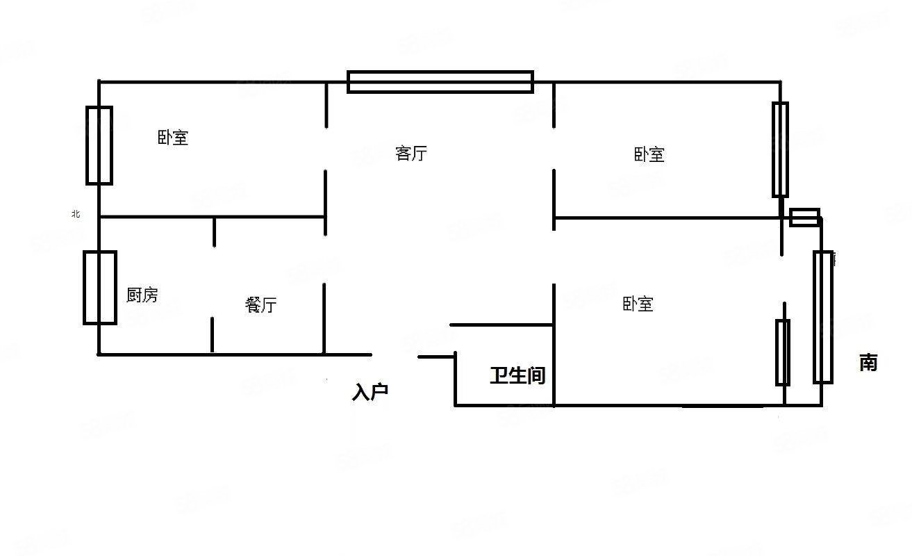 泰悦府3室2厅2卫111.53㎡南北86万