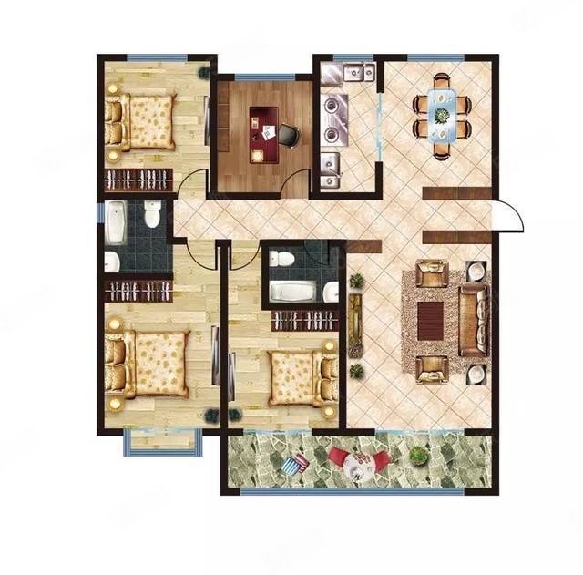 婚房龙门悦府c区面积126平飞机户型南北通透随时看