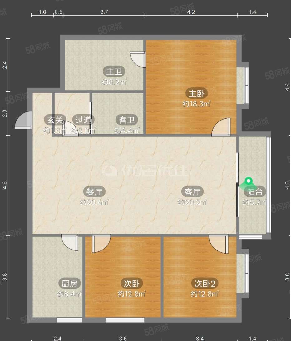 文昌苑小区(文昌南路)3室2厅2卫145.78㎡东155万