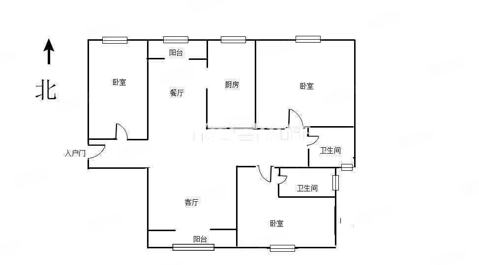 名门世园3室2厅2卫134㎡南北85.5万