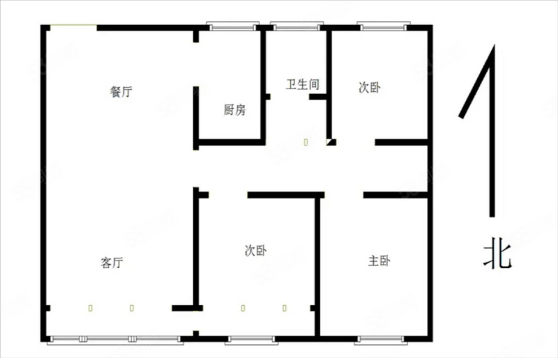 中心城状元府邸3室2厅1卫113㎡南北107万