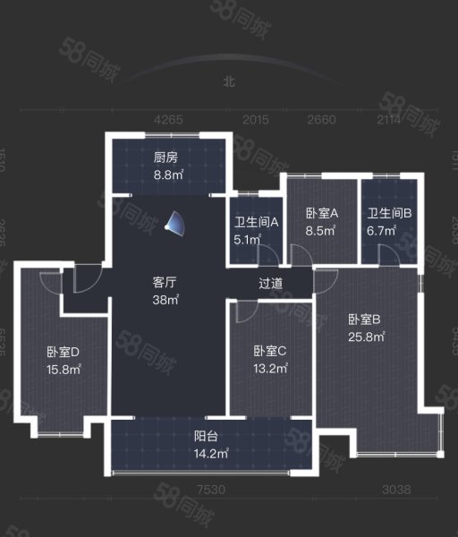奥德海棠177平电梯洋房带两个车位储藏室好楼层元宝户型