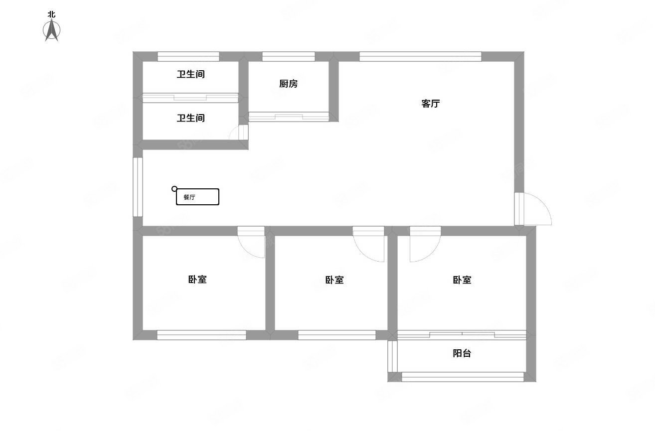 怡海世家3室2厅1卫120㎡南北118万