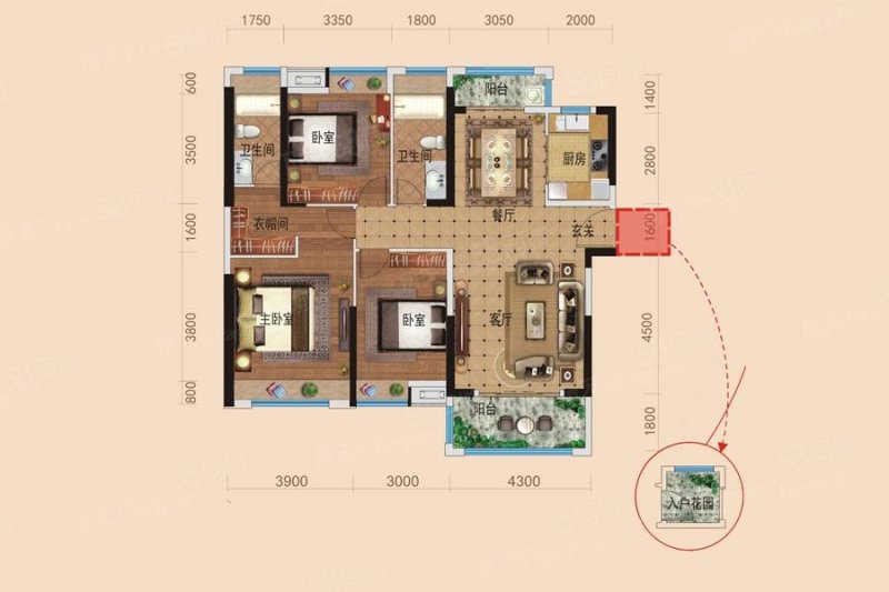 乾坤豪府3室2厅2卫139㎡南北145万