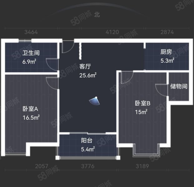 阳光水岸2室2厅1卫103㎡南66万